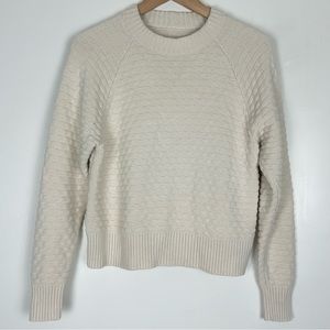 Lululemon Cashmere Sweater Texture Play Crew Ivory Knit Long Sleeve Size XS/S
